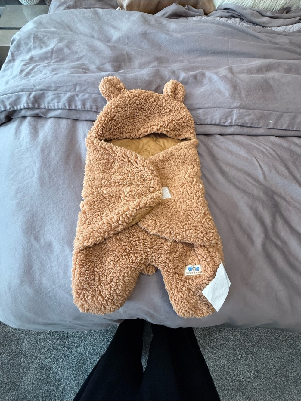 NWOT  Bear Sherpa Baby Sleep Wrap - Brown